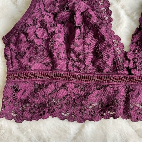 Victoria’s Secret | Body By Victoria Maroon Longline Lace Bralette | Size Small - Picture 5 of 10